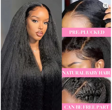 Load image into Gallery viewer, Kinky Straight Human Hair Wigs with HD Lace Front Yaki Straight Frontal Lace Wig