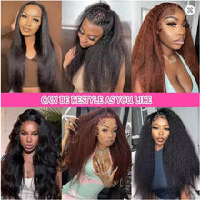 Load image into Gallery viewer, Kinky Straight Human Hair Wigs with HD Lace Front Yaki Straight Frontal Lace Wig