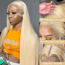 Load image into Gallery viewer, #613 Blonde 13x6 Straight Lace Frontal Human Hair Wig