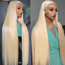 Load image into Gallery viewer, #613 Blonde 13x6 Straight Lace Frontal Human Hair Wig