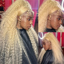 Load image into Gallery viewer, #613 Blonde 13x6 Burmese Curly Lace Front Human Hair Wig