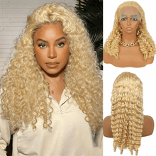 Load image into Gallery viewer, #613 Blonde 13x6 Burmese Curly Lace Front Human Hair Wig