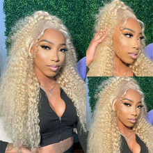 Load image into Gallery viewer, #613 Blonde 13x6 Burmese Curly Lace Front Human Hair Wig